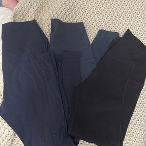 CRZ YOGA Butterluxe Womens Crossover Waist Workout Leggings with Pockets 25"